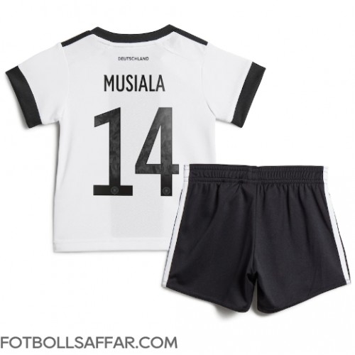 Tyskland Jamal Musiala #14 Hemmadräkt Barn VM 2022 Kortärmad (+ Korta byxor)